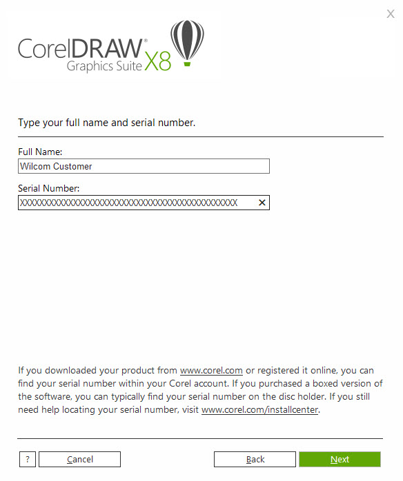 coreldraw x8 user and serial number